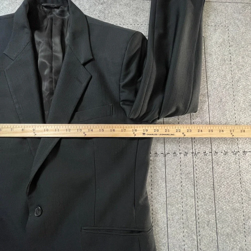 Vintage Sasson Men's Charcoal Pinstripe Blazer Suit Jacket‎ 2 Button Classic Fit
